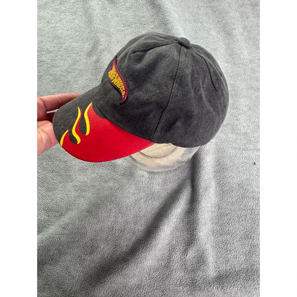 Hot Wheels Kids Baseball Hat Black Red Flame‎ Graphic Adjustable Racing Cap